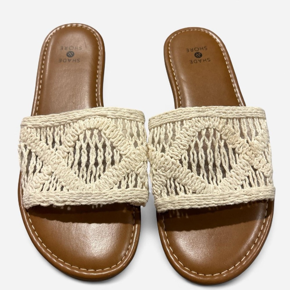 Shade & Shore Women's Tan and Cream Sandals